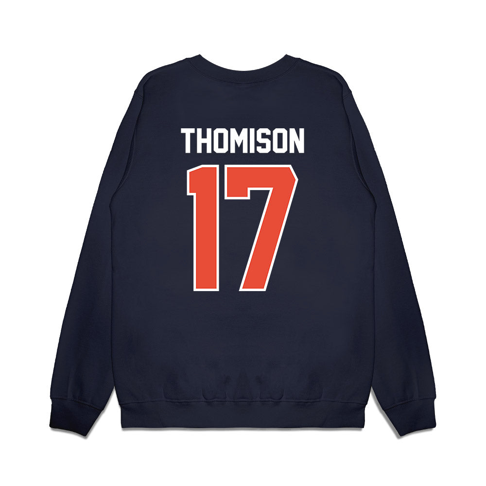 Illinois - NCAA Football : Isaiah Thomison - Vintage Helmet Premium Crewneck Sweatshirt-1