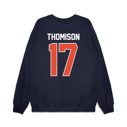 Illinois - NCAA Football : Isaiah Thomison - Vintage Helmet Premium Crewneck Sweatshirt-1