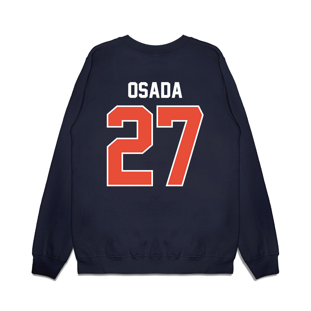 Illinois - NCAA Football : Lucas Osada - Vintage Helmet Premium Crewneck Sweatshirt-1