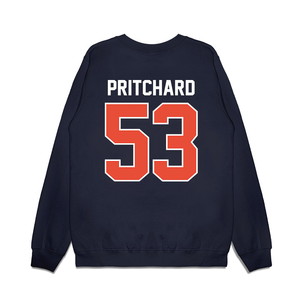 Illinois - NCAA Football : Kai Pritchard - Vintage Helmet Premium Crewneck Sweatshirt-1