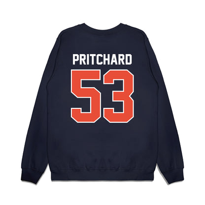 Illinois - NCAA Football : Kai Pritchard - Vintage Helmet Premium Crewneck Sweatshirt-1