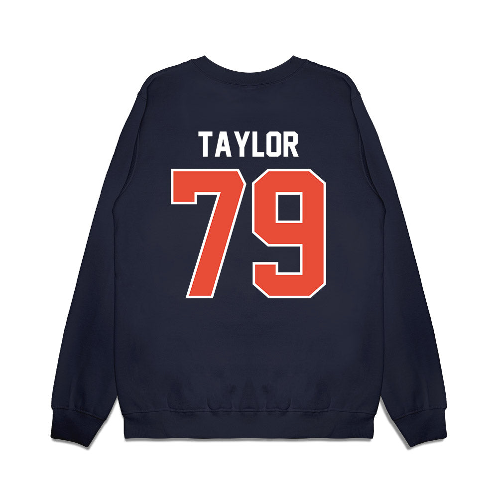 Illinois - NCAA Football : TJ Taylor - Vintage Helmet Premium Crewneck Sweatshirt-1