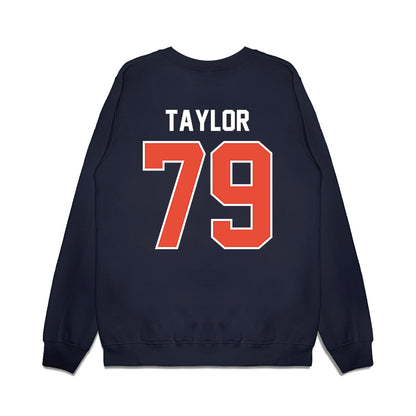 Illinois - NCAA Football : TJ Taylor - Vintage Helmet Premium Crewneck Sweatshirt-1