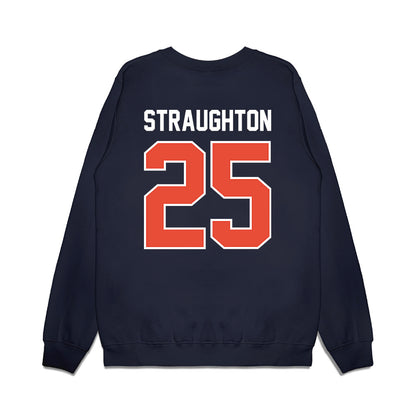 Illinois - NCAA Football : Des Straughton - Vintage Helmet Premium Crewneck Sweatshirt-1