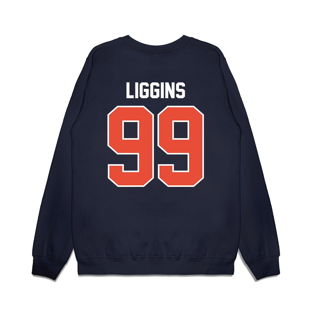 Illinois - NCAA Football : King Liggins - Vintage Helmet Premium Crewneck Sweatshirt-1