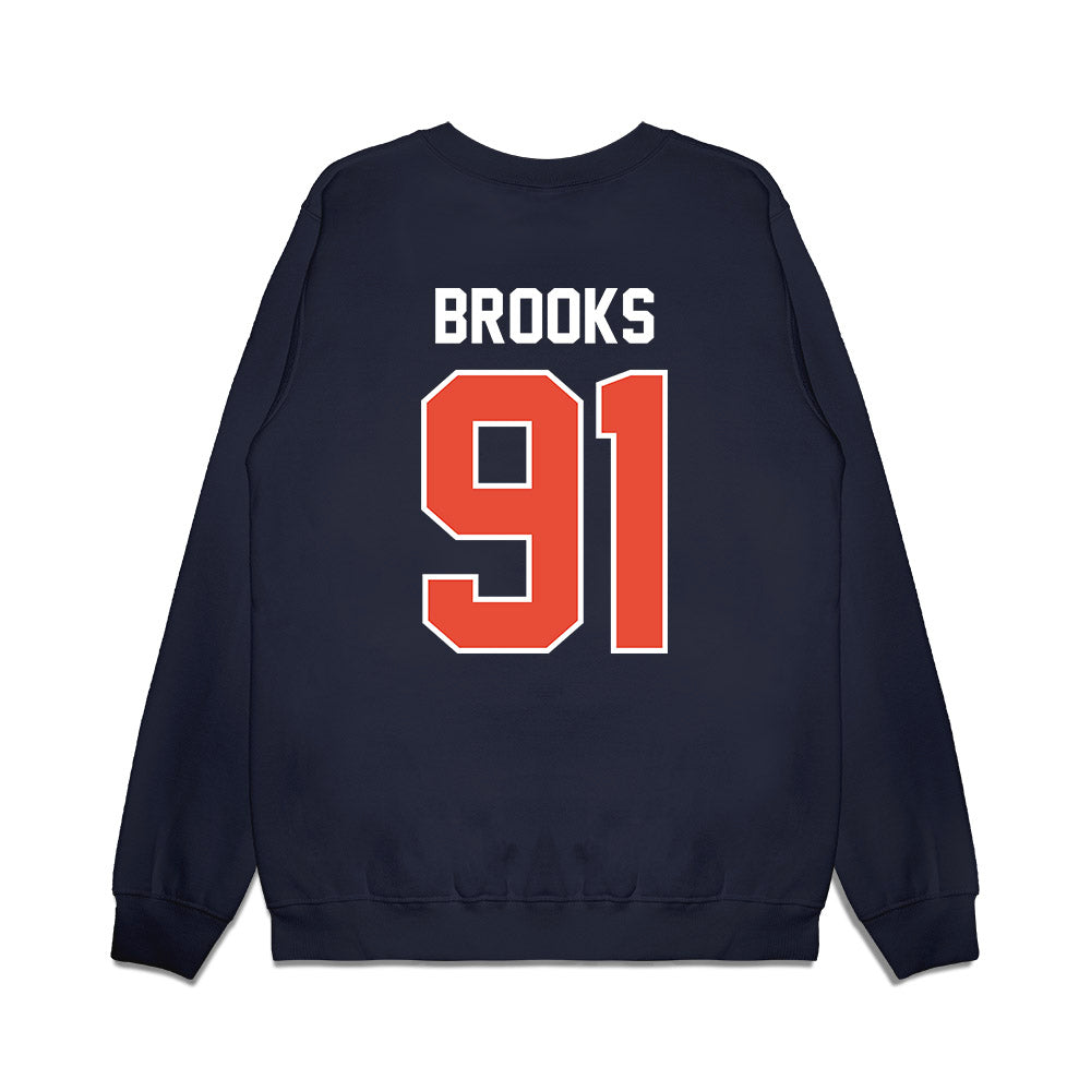 Illinois - NCAA Football : Cameron Brooks - Vintage Helmet Premium Crewneck Sweatshirt-1