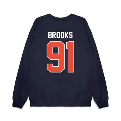 Illinois - NCAA Football : Cameron Brooks - Vintage Helmet Premium Crewneck Sweatshirt-1