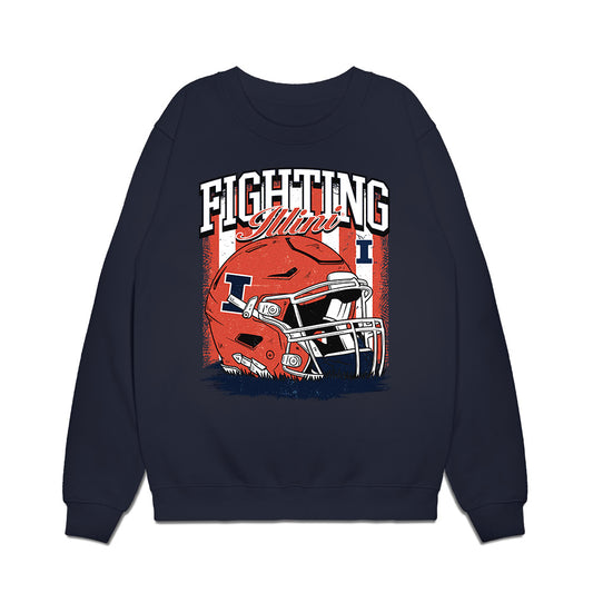 Illinois - NCAA Football : Ean Rhea - Vintage Helmet Premium Crewneck Sweatshirt-0