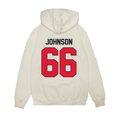 Rutgers - NCAA Football : Donovan Johnson - Vintage Helmet Premium Hooded Sweatshirt-1