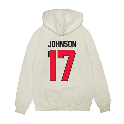 Rutgers - NCAA Football : MJ Johnson - Vintage Helmet Premium Hooded Sweatshirt-1