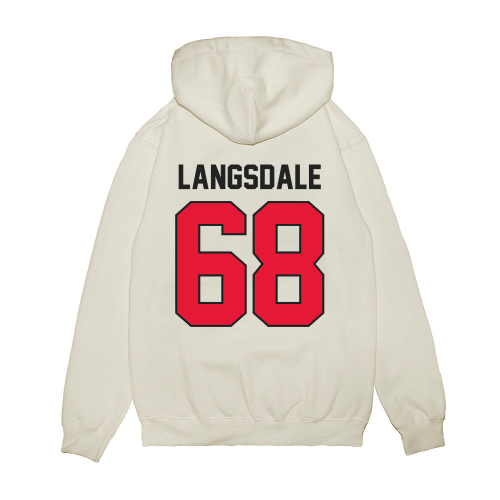 Rutgers - NCAA Football : Ryder Langsdale - Vintage Helmet Premium Hooded Sweatshirt-1