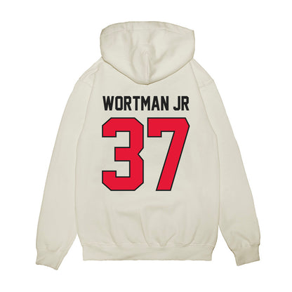 Rutgers - NCAA Football : RJ Wortman Jr - Vintage Helmet Premium Hooded Sweatshirt-1