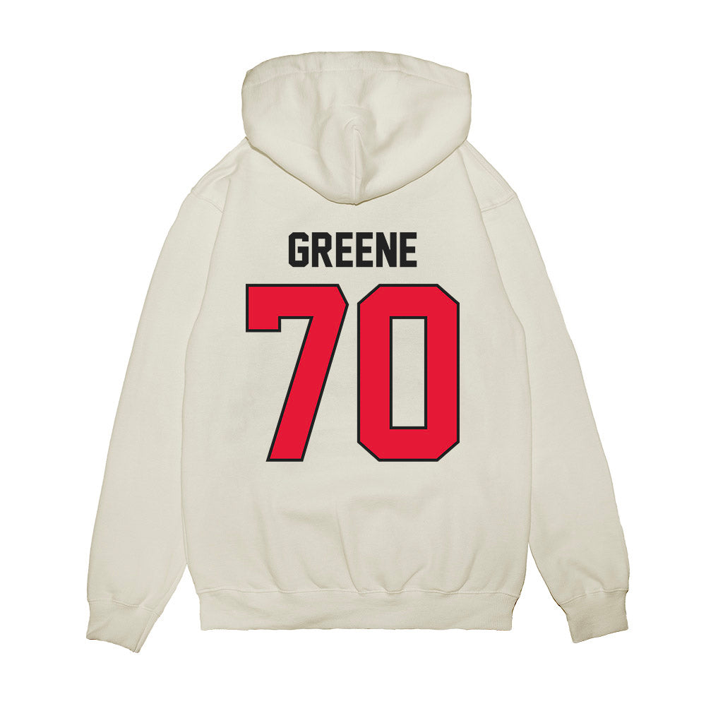 Rutgers - NCAA Football : Cameron Greene - Vintage Helmet Premium Hooded Sweatshirt-1
