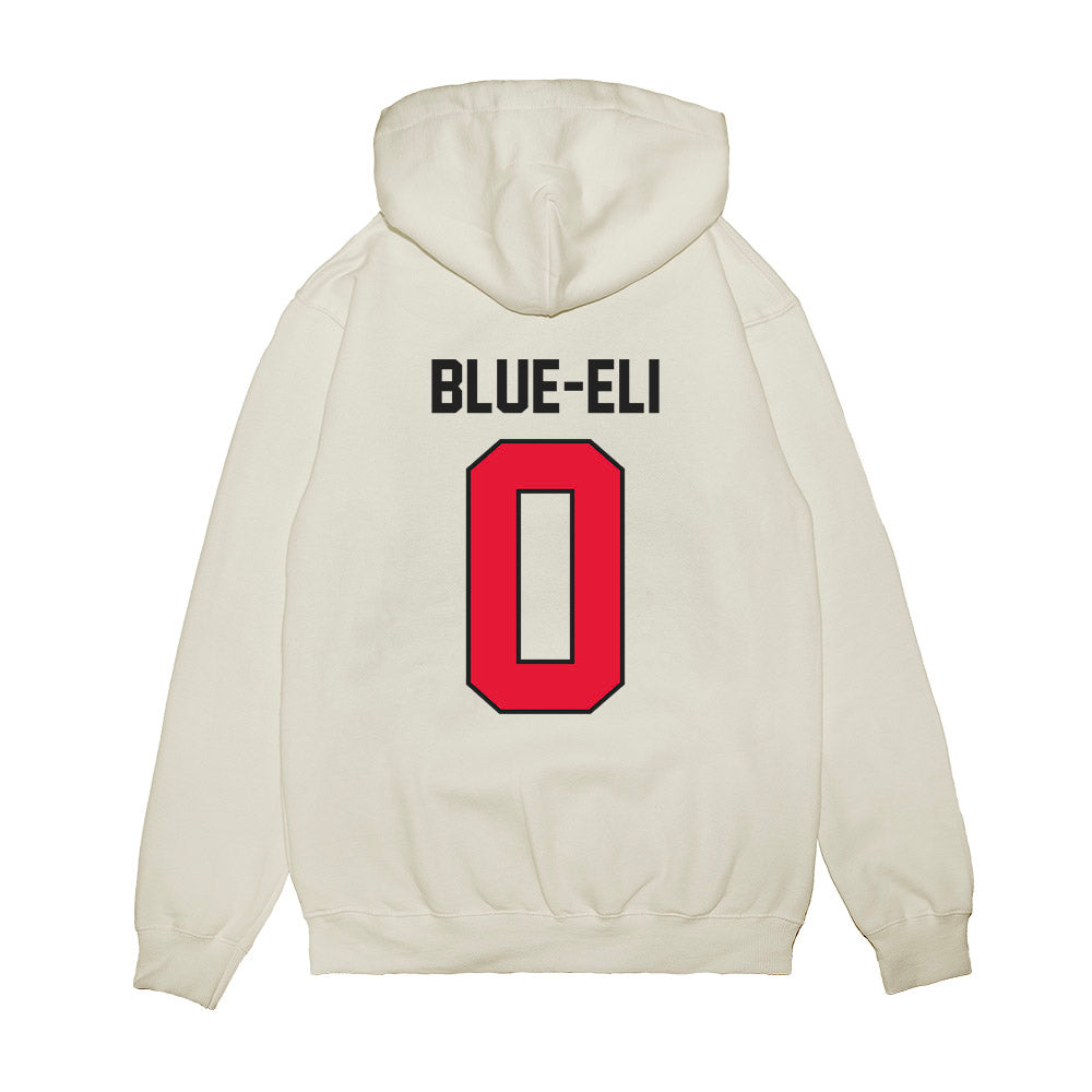 Rutgers - NCAA Football : Douglas Blue-Eli - Vintage Helmet Premium Hooded Sweatshirt-1