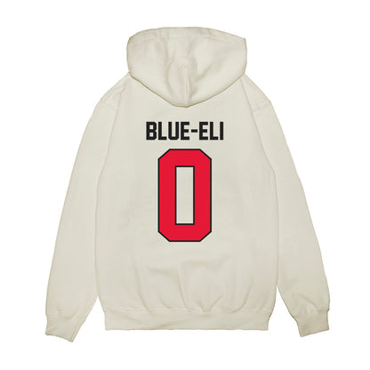 Rutgers - NCAA Football : Douglas Blue-Eli - Vintage Helmet Premium Hooded Sweatshirt-1