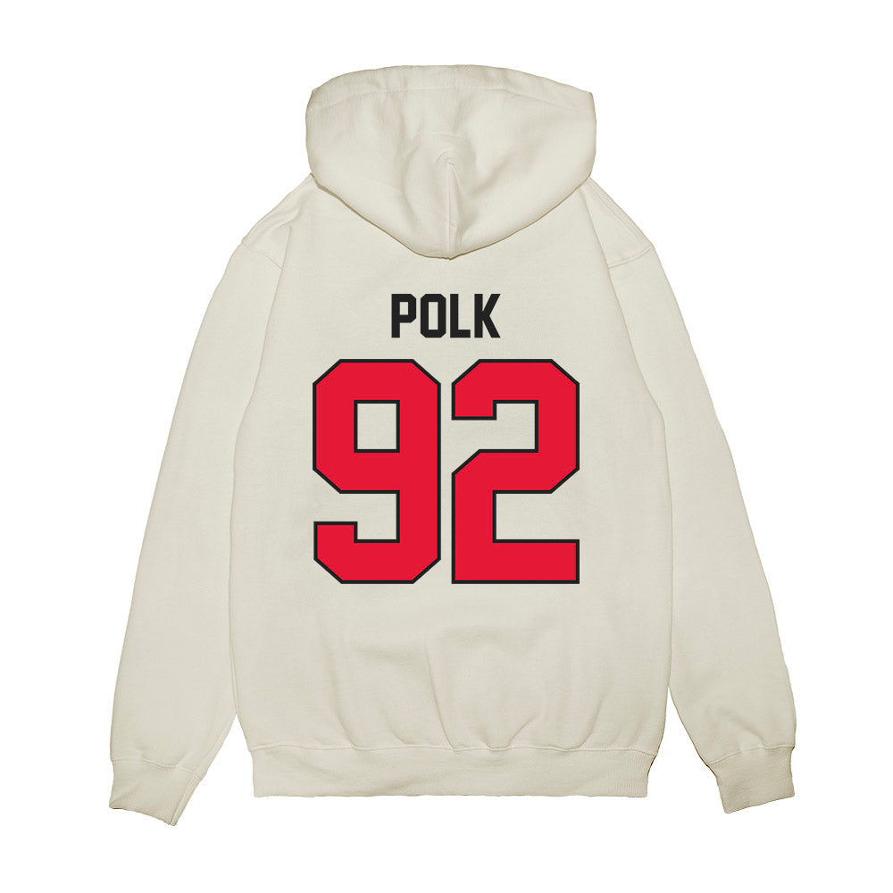 Rutgers - NCAA Football : Jermaine Polk - Vintage Helmet Premium Hooded Sweatshirt-1