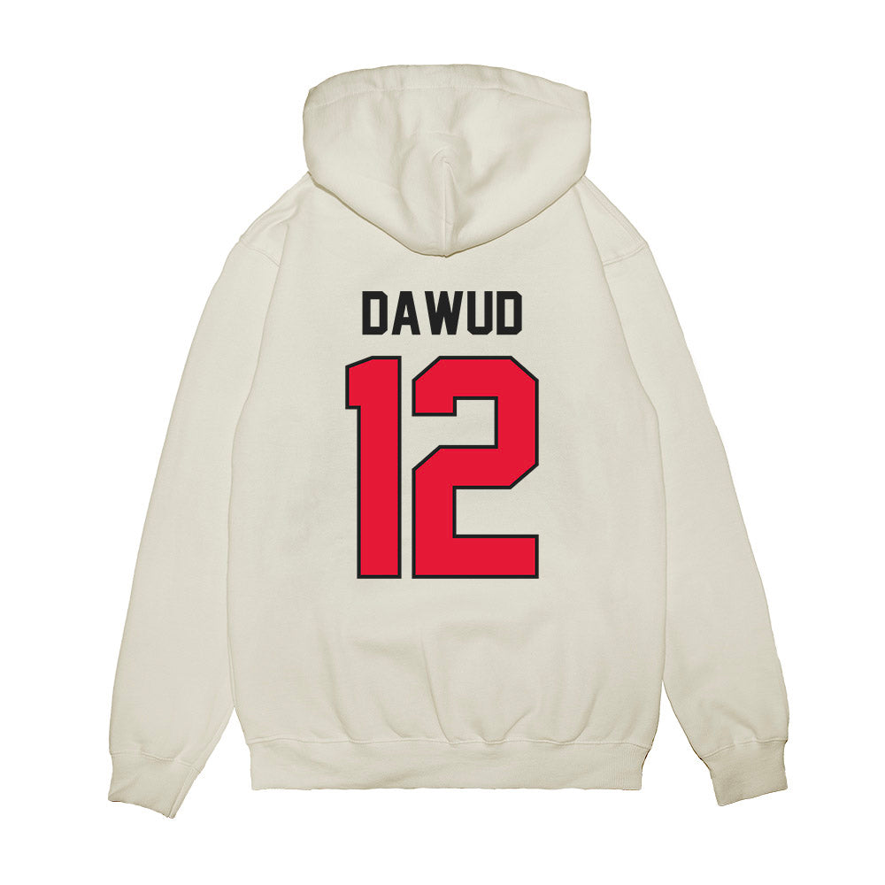 Rutgers - NCAA Football : Zahmir Dawud - Vintage Helmet Premium Hooded Sweatshirt-1