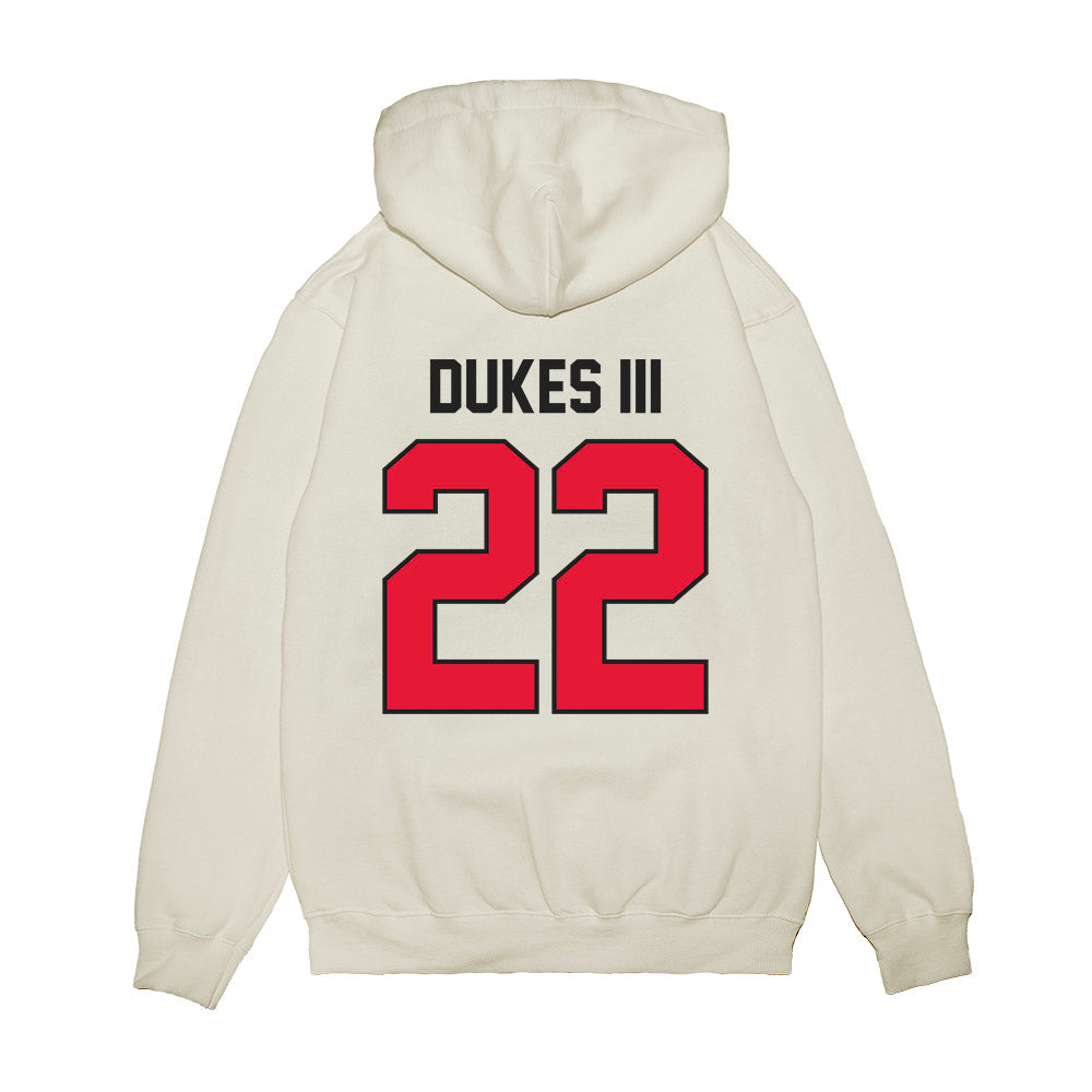 Rutgers - NCAA Football : Michael Dukes III - Vintage Helmet Premium Hooded Sweatshirt-1