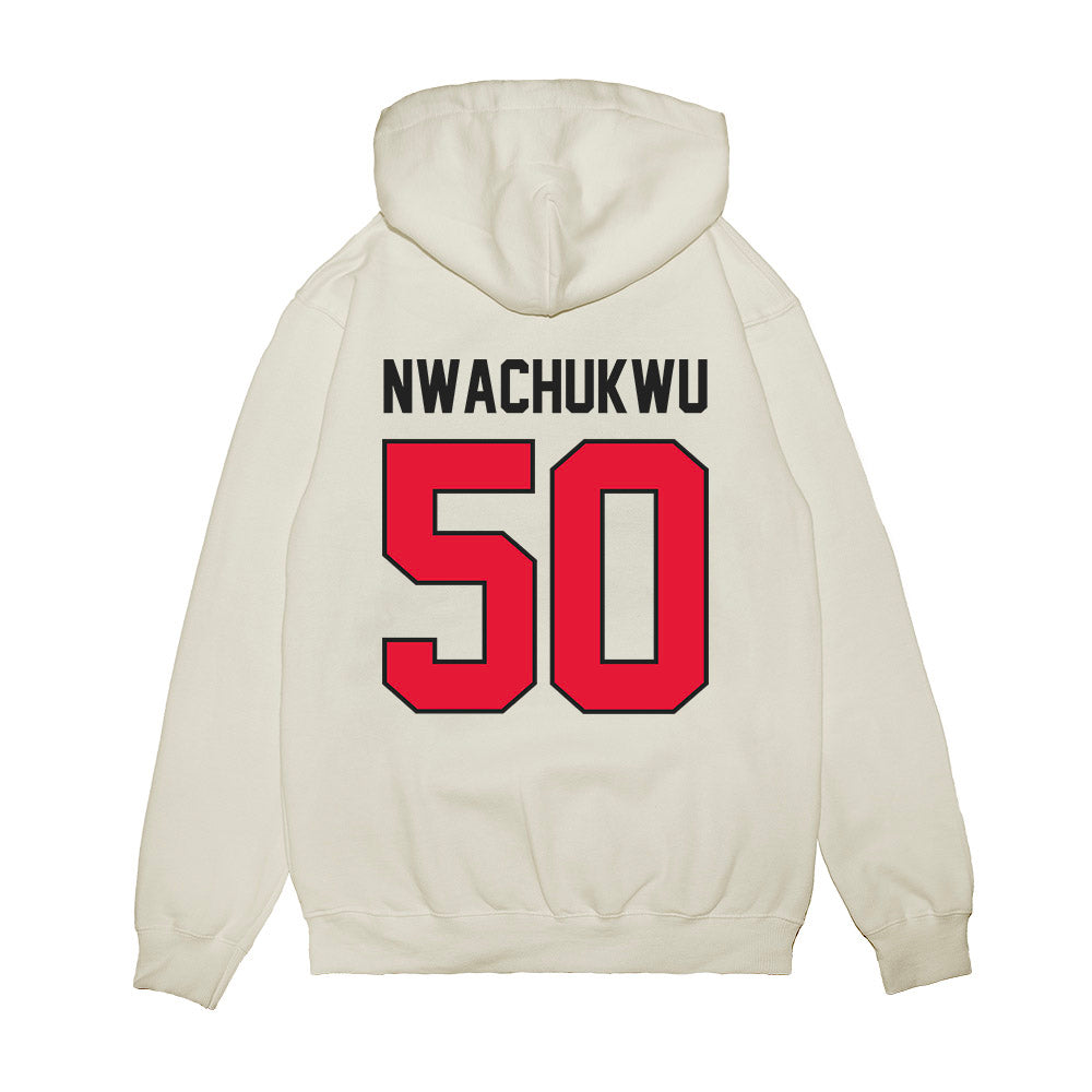 Rutgers - NCAA Football : Joe Nwachukwu - Vintage Helmet Premium Hooded Sweatshirt-1