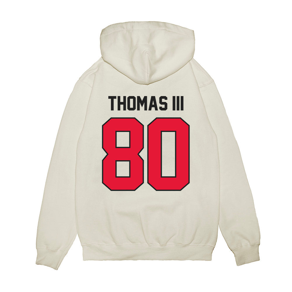 Rutgers - NCAA Football : Michael Thomas III - Vintage Helmet Premium Hooded Sweatshirt-1