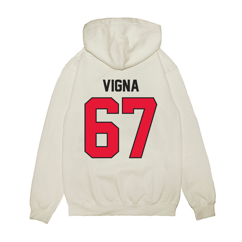 Rutgers - NCAA Football : Christopher Vigna - Vintage Helmet Premium Hooded Sweatshirt-1