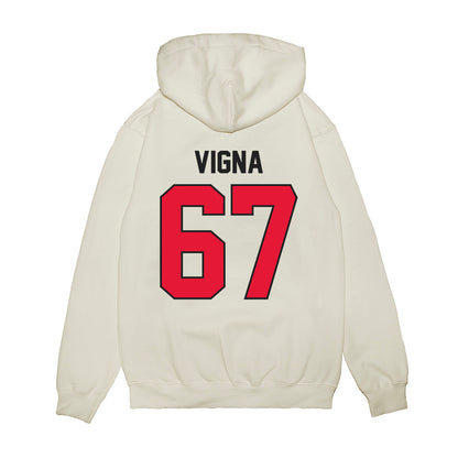 Rutgers - NCAA Football : Christopher Vigna - Vintage Helmet Premium Hooded Sweatshirt-1