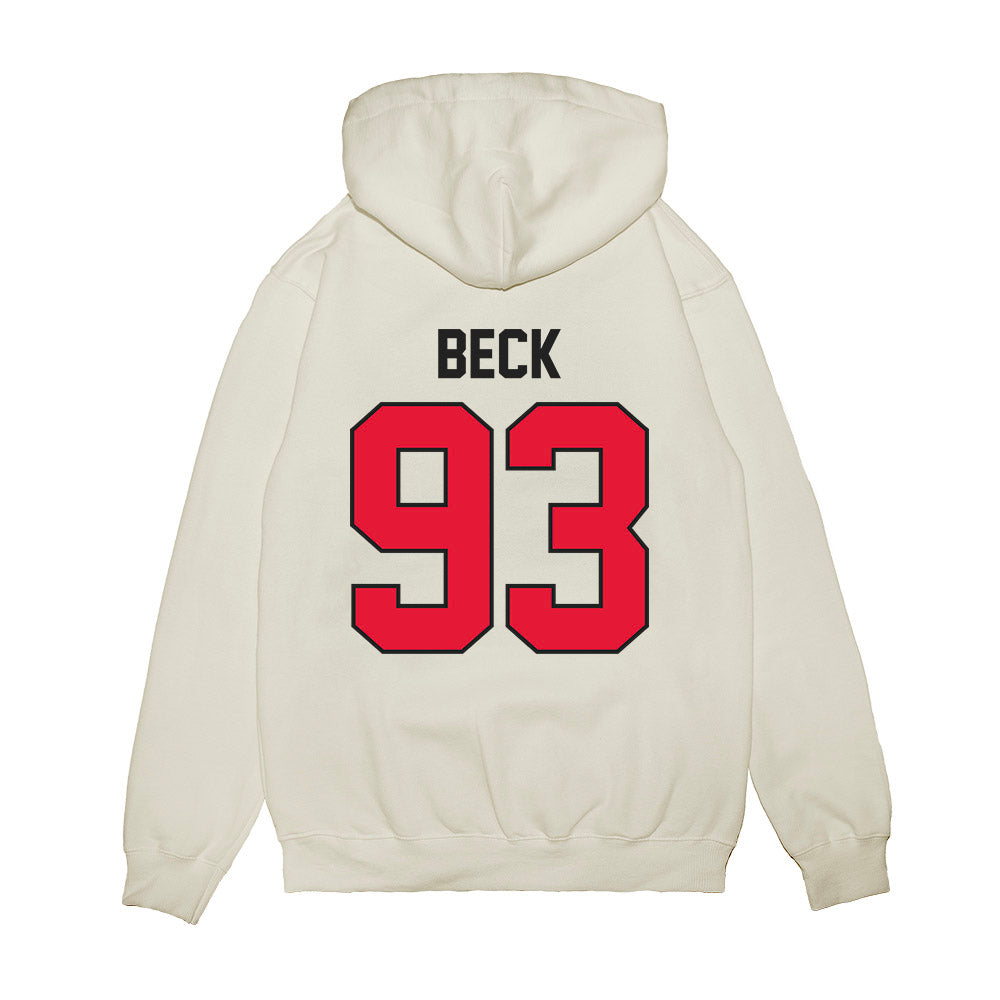 Rutgers - NCAA Football : Reece Beck - Vintage Helmet Premium Hooded Sweatshirt-1