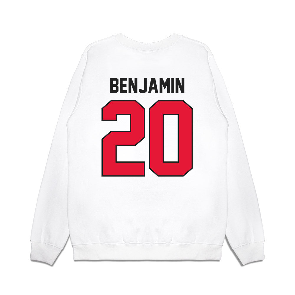 Rutgers - NCAA Football : Ja'shon Benjamin - Vintage Helmet Premium Crewneck Sweatshirt-1