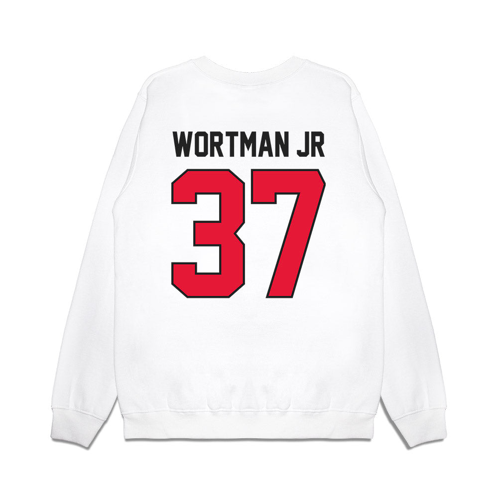 Rutgers - NCAA Football : RJ Wortman Jr - Vintage Helmet Premium Crewneck Sweatshirt-1
