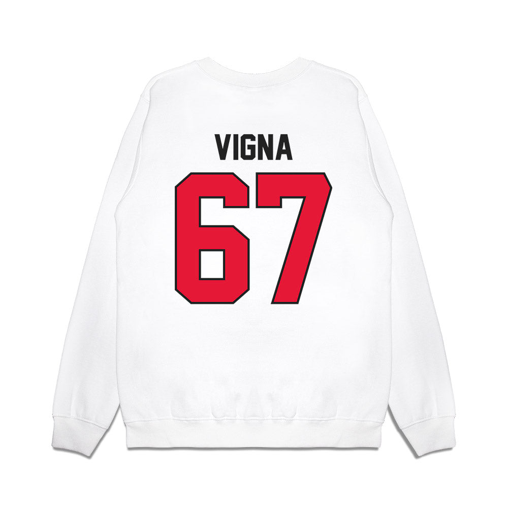 Rutgers - NCAA Football : Christopher Vigna - Vintage Helmet Premium Crewneck Sweatshirt-1