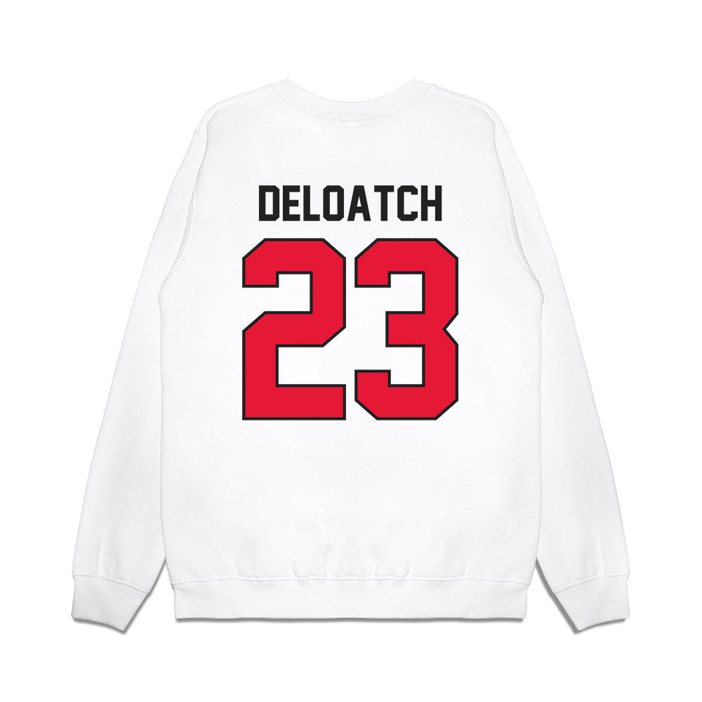 Rutgers - NCAA Football : Isaiah Deloatch - Vintage Helmet Premium Crewneck Sweatshirt-1