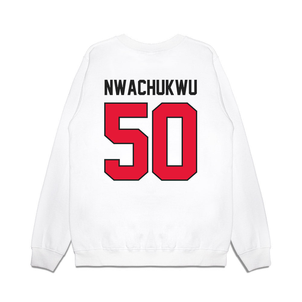 Rutgers - NCAA Football : Joe Nwachukwu - Vintage Helmet Premium Crewneck Sweatshirt-1