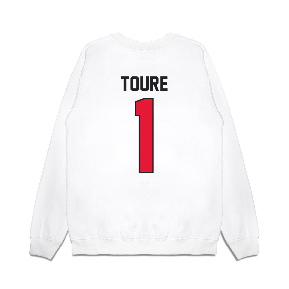 Rutgers - NCAA Football : Famah Toure - Vintage Helmet Premium Crewneck Sweatshirt-1