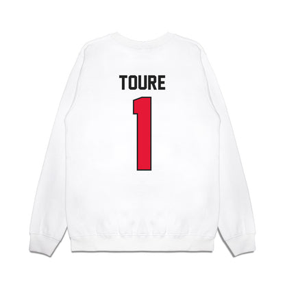 Rutgers - NCAA Football : Famah Toure - Vintage Helmet Premium Crewneck Sweatshirt-1