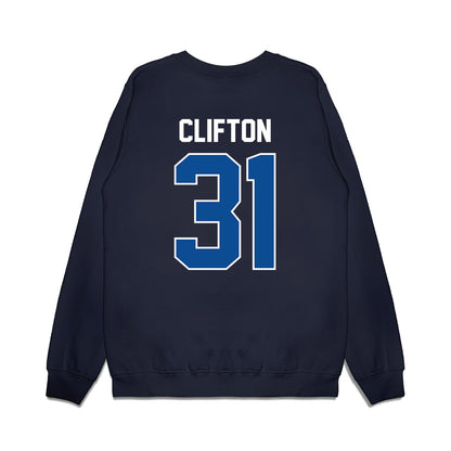 BYU - NCAA Football : Jake Clifton - Vintage Helmet Premium Crewneck Sweatshirt-1