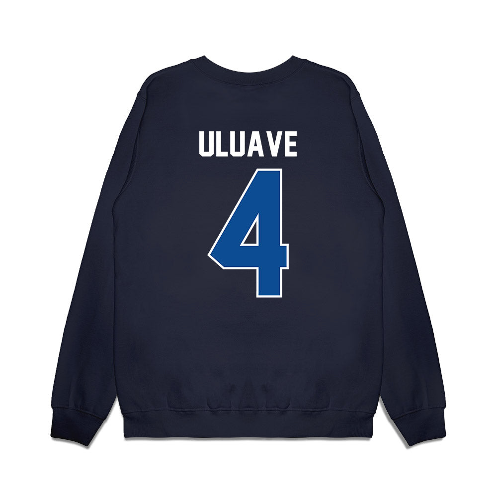 BYU - NCAA Football : Cade Uluave - Vintage Helmet Premium Crewneck Sweatshirt-1
