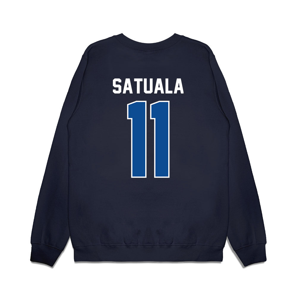 BYU - NCAA Football : Faletau Satuala - Vintage Helmet Premium Crewneck Sweatshirt-1