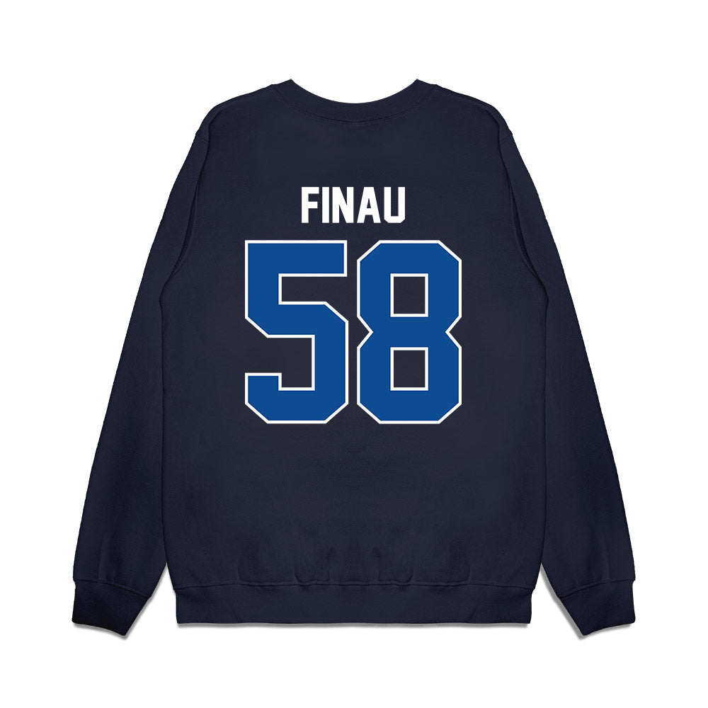 BYU - NCAA Football : Paki Finau - Vintage Helmet Premium Crewneck Sweatshirt-1