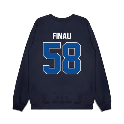 BYU - NCAA Football : Paki Finau - Vintage Helmet Premium Crewneck Sweatshirt-1