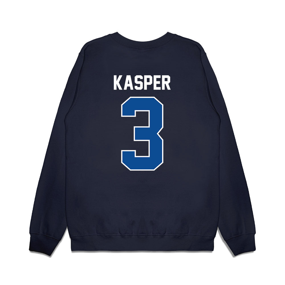 BYU - NCAA Football : Kyler Kasper - Vintage Helmet Premium Crewneck Sweatshirt-1