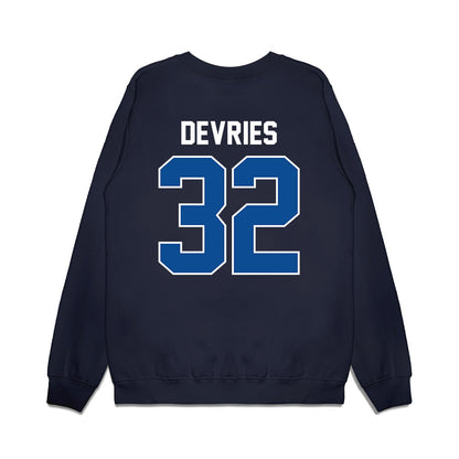 BYU - NCAA Football : Cannon DeVries - Vintage Helmet Premium Crewneck Sweatshirt-1