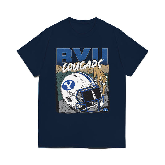 BYU - NCAA Football : Sione Moa - Vintage Helmet Comfort Colors T-Shirt-0