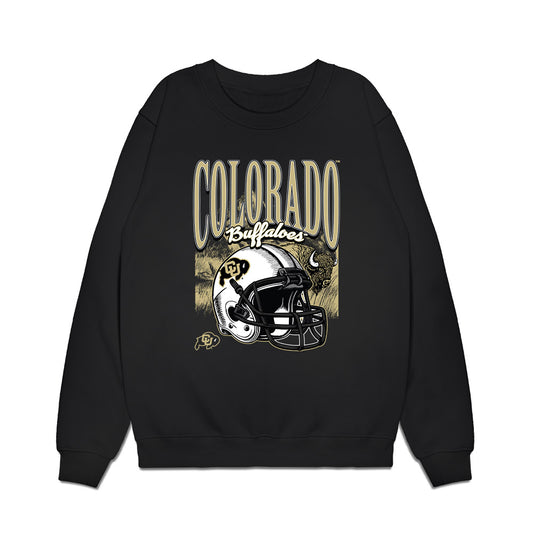 Colorado - NCAA Football : Rodney Colton Jr - Vintage Helmet Premium Crewneck Sweatshirt-0