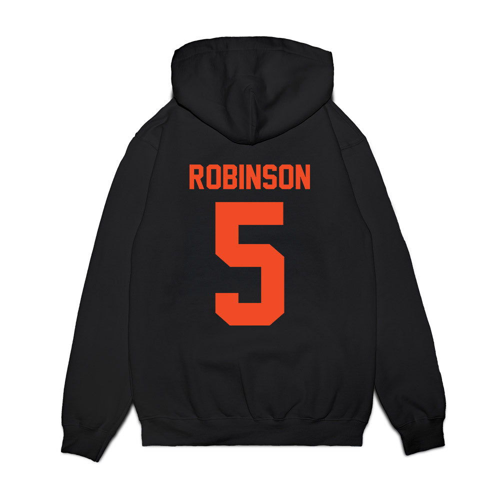 Virginia - NCAA Football : Kam Robinson - Vintage Helmet Premium Hooded Sweatshirt-1