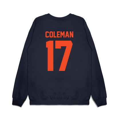 Virginia - NCAA Football : TyLyric Coleman - Vintage Helmet Premium Crewneck Sweatshirt-1
