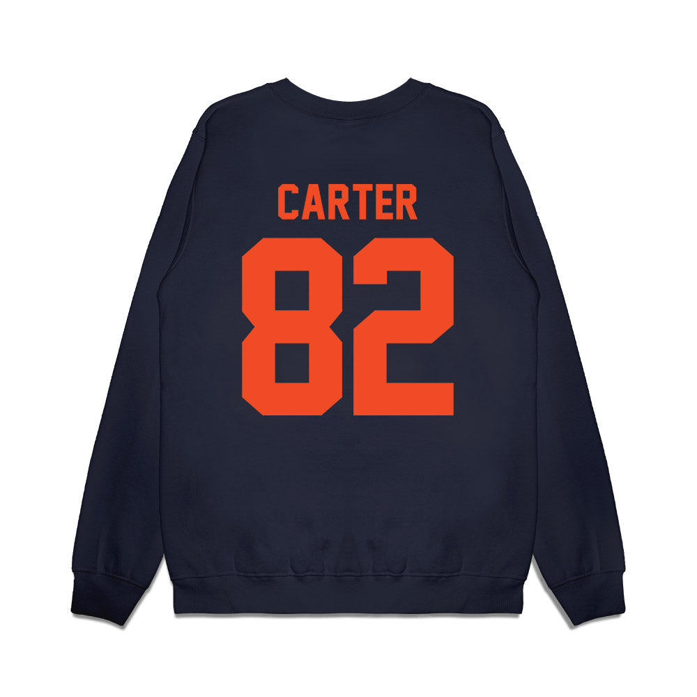 Virginia - NCAA Football : DaMari Carter - Vintage Helmet Premium Crewneck Sweatshirt-1