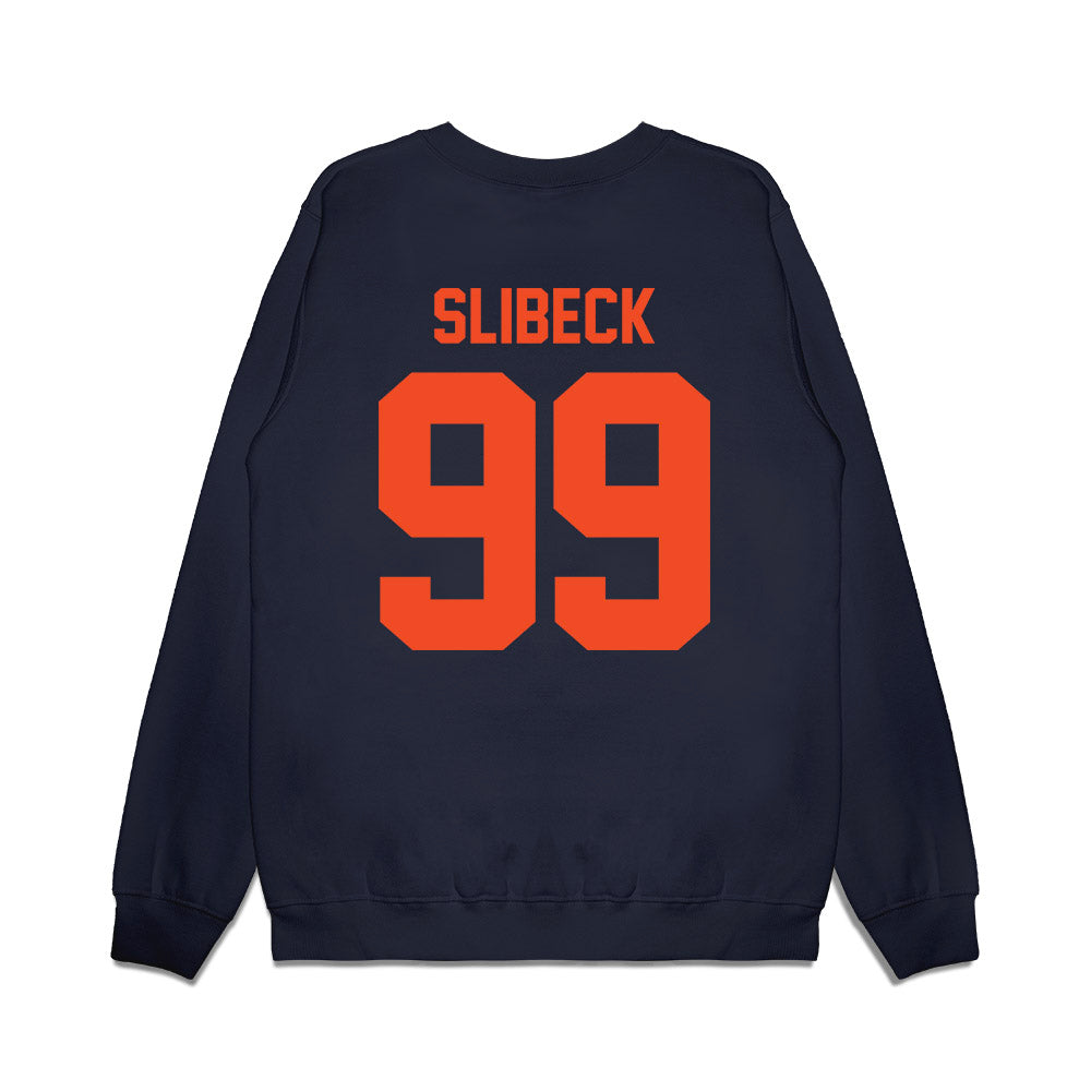 Virginia - NCAA Football : Elijah Slibeck - Vintage Helmet Premium Crewneck Sweatshirt-1