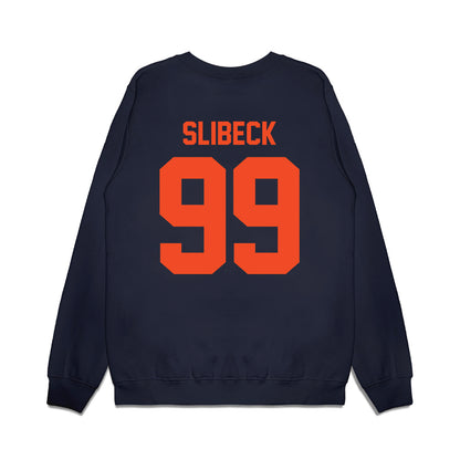 Virginia - NCAA Football : Elijah Slibeck - Vintage Helmet Premium Crewneck Sweatshirt-1