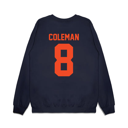 Virginia - NCAA Football : TyLyric Coleman - Vintage Helmet Premium Crewneck Sweatshirt-1