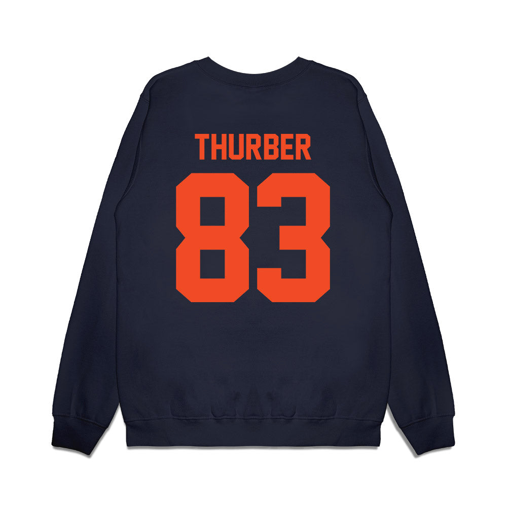 Virginia - NCAA Football : Willem Thurber - Vintage Helmet Premium Crewneck Sweatshirt-1